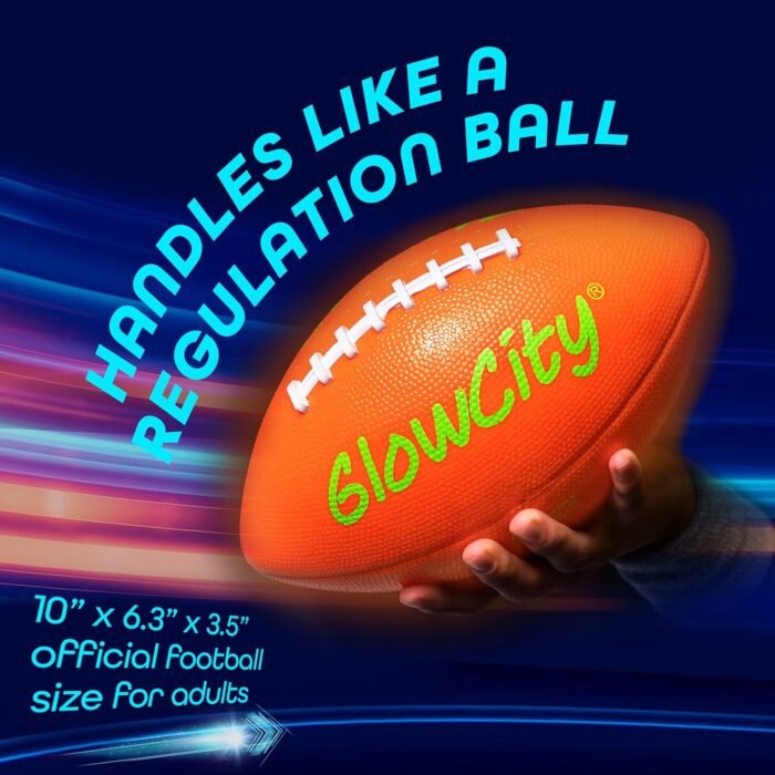 GlowCity Glow in The Dark Football - Light Up LED Ball - Perfect for Evening Play, Camping, and Beach Fun! - Image 2