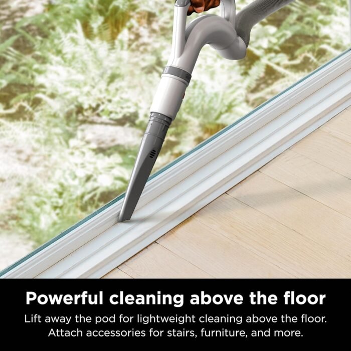Shark Upright Vacuum, Navigator Lift-Away with Swivel Steering, HEPA Filter, XL Dust Cup, Pet Power, Dusting Brush, and Crevice Tool, Perfect for Pet Hair, White/Silver, NV356E - Image 4