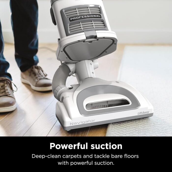 Shark Upright Vacuum, Navigator Lift-Away with Swivel Steering, HEPA Filter, XL Dust Cup, Pet Power, Dusting Brush, and Crevice Tool, Perfect for Pet Hair, White/Silver, NV356E - Image 7