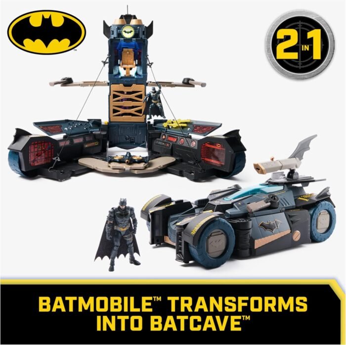DC Comics Batman, Ultimate Transforming Batmobile Playset, 2-in-1 Playset with Exclusive Figure and Glider, Lights, Sounds, Kids Toys for Boys and Girls 4+ - Image 2