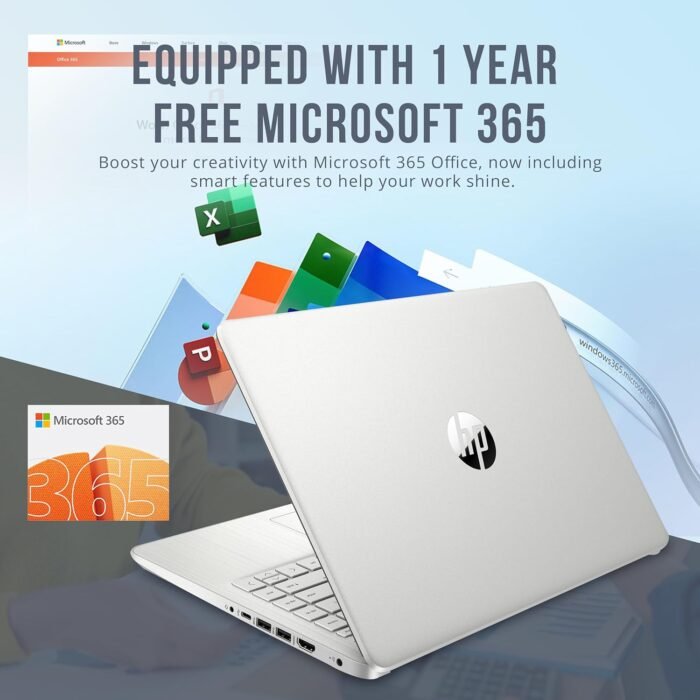 HP Stream 14" HD BrightView Laptop, Intel Celeron N4120, 16GB RAM, 288GB Storage (128GB eMMC + 160GB Docking Station Set), Intel UHD Graphics, 720p Webcam, Wi-Fi, 1 Year Office 365, Win 11 S, Silver - Image 5