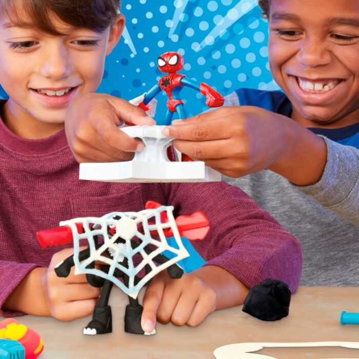 Play-Doh Marvel Spider-Man Launch & Slice Battle Playset with 2 Bendy Action Figures and 7 Accessories, Imagination Toys for Boys & Girls 4 Years & Up - Image 3