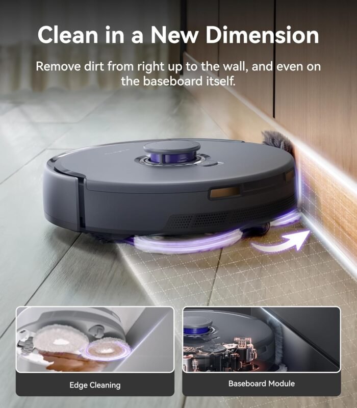 NARWAL Freo Z Ultra Robot Vacuum and Mop Combo, Dual RGB Cameras and Chips, AI Avoidance, 12000Pa Suction, Real-Time Decisions, Adaptive Hot-Water Self Wash & Self Emptying, Pet Hair, Quiet, Grey - Image 6