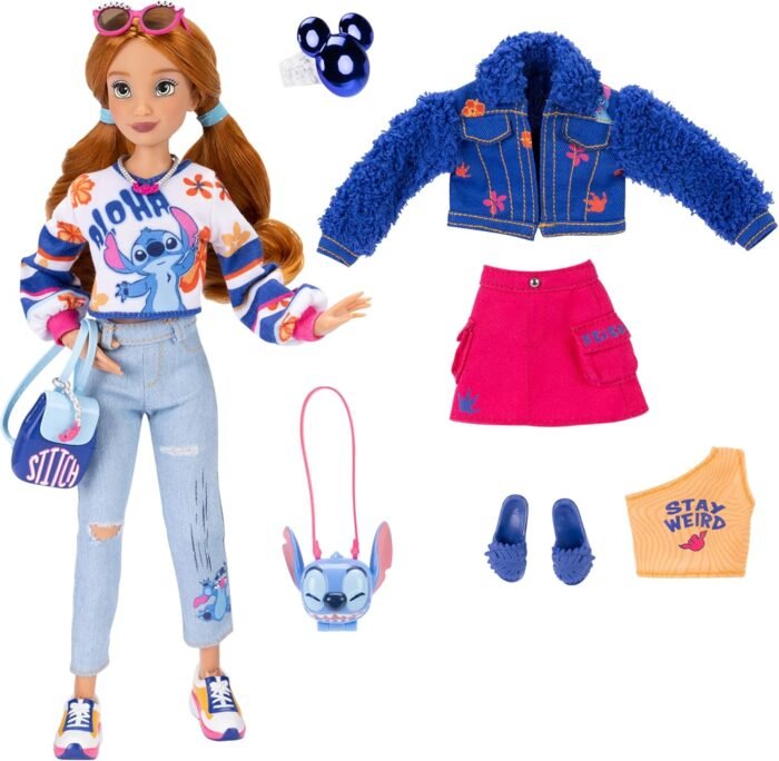 Disney ILY 4EVER Fashion Dolls Red Hair Stitch 11.5" Tall with 13 Points of Articulation, Two Complete Mix-and-Match Outfits and Mickey Ring for You! - Image 2