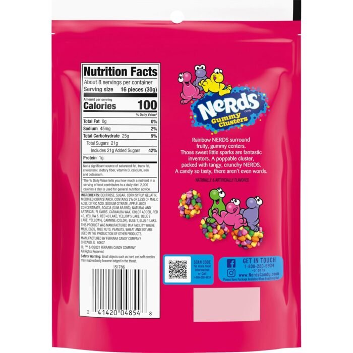 NERDS Gummy Clusters, Candy, Rainbow, Crunchy and Gummy, 8 oz - Image 9