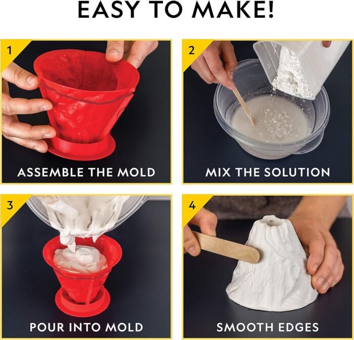 NATIONAL GEOGRAPHIC Ultimate Volcano Kit – Erupting Volcano Science Kit for Kids, 3X More Eruptions, Pop Crystals Create Exciting Sounds, STEM Science & Educational Toys (Amazon Exclusive) - Image 3