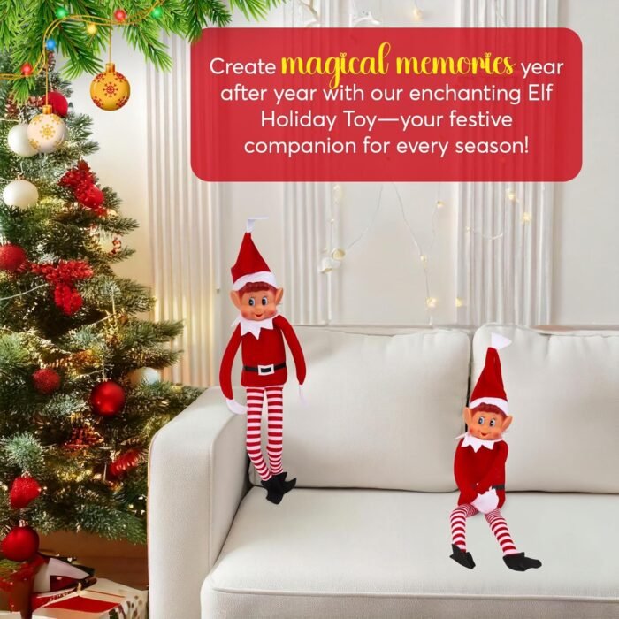 Christmas Elf Behaving Badly Plush Toy | Novelty Long Bendy Naughty Boy Christmas Elves Doll | 12 Inches - Image 6