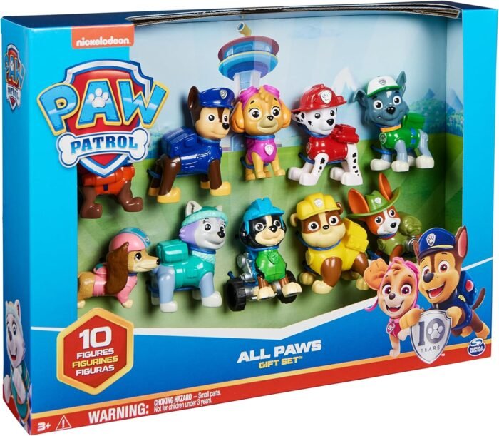 Paw Patrol, 10th Anniversary, All Paws On Deck Toy Figures Gift Pack with 10 Collectible Action Figures, Kids Toys for Ages 3 and up - Image 8