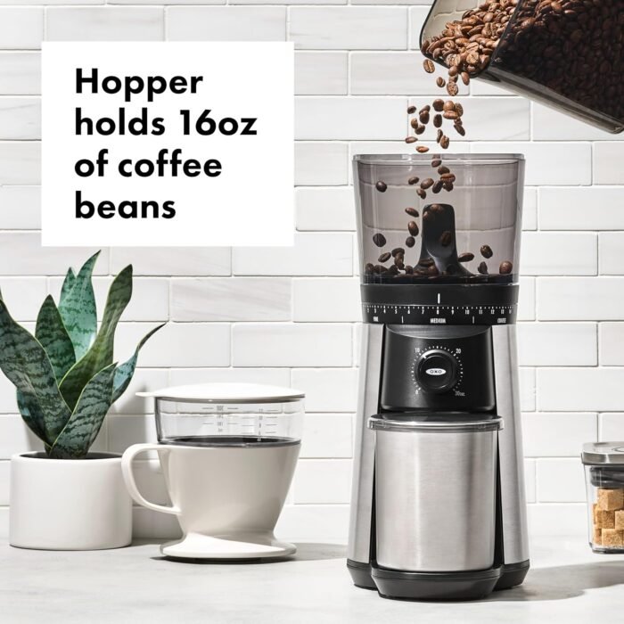 OXO Brew Conical Burr Coffee Grinder , Silver - Image 2