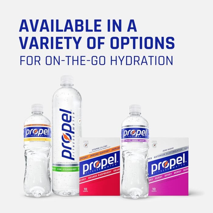 Propel, Kiwi Strawberry, Zero Calorie Sports Drinking Water with Electrolytes and Vitamins C&E, 16.9 Fl Oz (Pack of 12) - Packaging May Vary - Image 7
