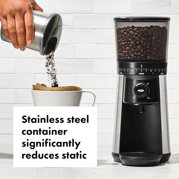 OXO Brew Conical Burr Coffee Grinder , Silver - Image 4