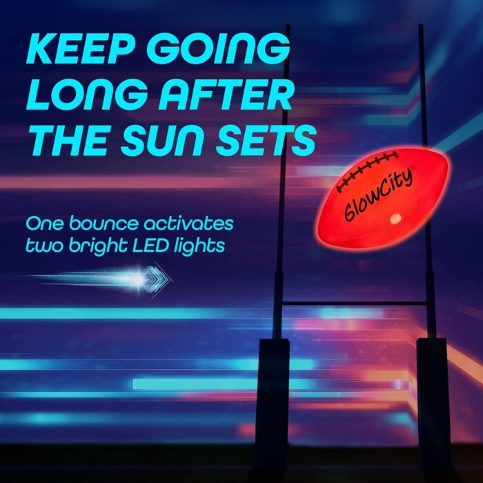 GlowCity Glow in The Dark Football - Light Up LED Ball - Perfect for Evening Play, Camping, and Beach Fun! - Image 3