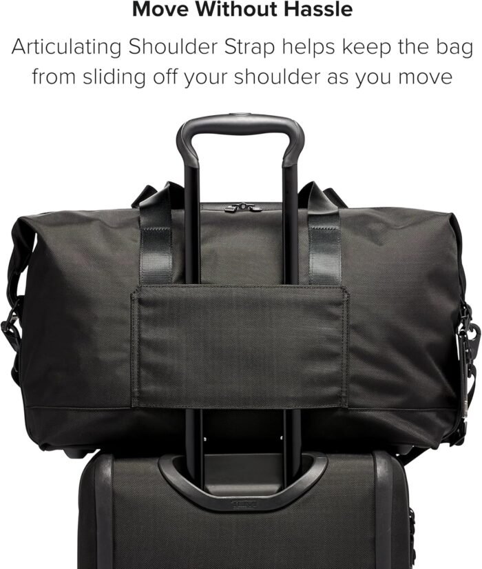 TUMI Alpha Double Expansion Travel Satchel - Business Duffel Bag for Men & Women - Weekend Travel Bag with Shoulder Strap - Black - Image 5