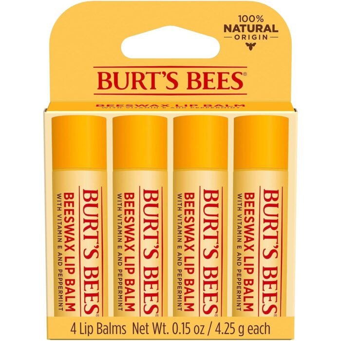 Burt's Bees Lip Balm Stocking Stuffers, Moisturizing Lip Care Christmas Gifts, Original Beeswax with Vitamin E & Peppermint Oil, Natural Origin Lip Care (4-Pack) - Image 11