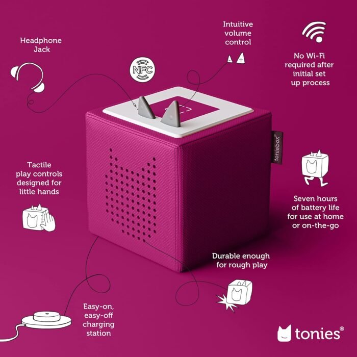 Toniebox Audio Player Starter Set with Playtime Puppy - Listen, Learn, and Play with One Huggable Little Box - Purple - Image 3