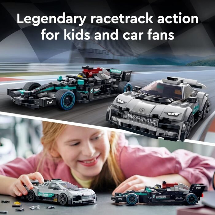 LEGO Speed Champions Mercedes-AMG F1 W12 E, Performance & Project One Toy Car Set, Mercedes Model Car Building Kit, Collectible Race Car Toy, Great Car Gift for Kids and Teens, 76909 - Image 3