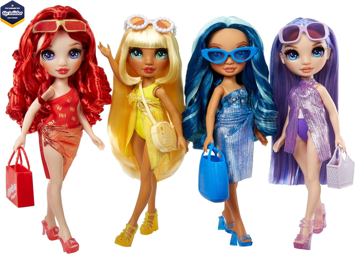 Rainbow High Swim & Style Skyler, Blue 11" Fashion Doll with Shimmery Wrap to Style 10+ Ways, Removable Swimsuit, Sandals, Fun Play Accessories, Great Toy Gift for Girls Kids Ages 4-12 Years - Image 6