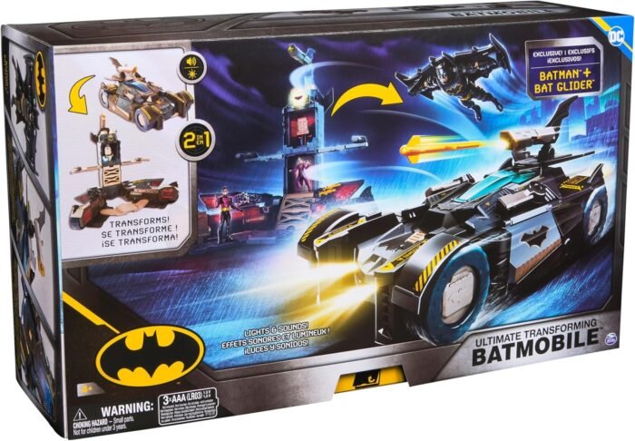DC Comics Batman, Ultimate Transforming Batmobile Playset, 2-in-1 Playset with Exclusive Figure and Glider, Lights, Sounds, Kids Toys for Boys and Girls 4+ - Image 11