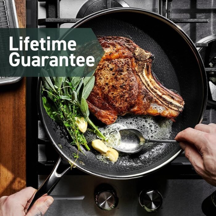 HexClad Hybrid Nonstick Frying Pan, 12-Inch, Stay-Cool Handle, Dishwasher and Oven Safe, Induction Ready, Compatible with All Cooktops - Image 6