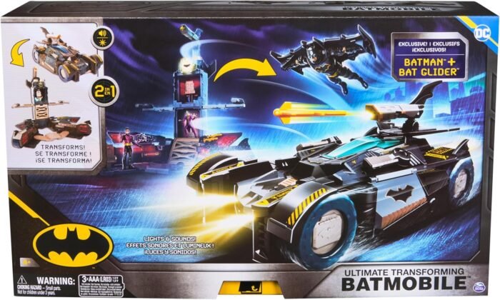 DC Comics Batman, Ultimate Transforming Batmobile Playset, 2-in-1 Playset with Exclusive Figure and Glider, Lights, Sounds, Kids Toys for Boys and Girls 4+ - Image 10