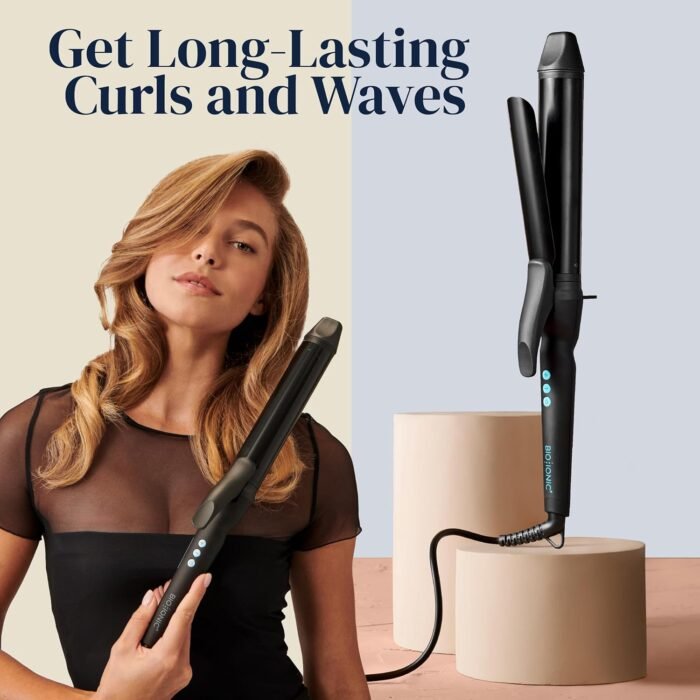 Bio Ionic Long Barrel Styler, .75", 1", 1.25", 1.5" Curling Iron with Moisture Heat Technology & NanoIonic MX, Versatile Curling Wand with Adjustable Heat Settings, Hair Curler with 2" Extended Barrel - Image 6