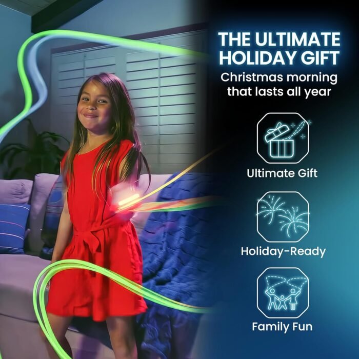 Loop Lasso® Nano - The Original Glow-in-The-Dark String Shooter Toy - Built-in UV Blacklight - Safe Interactive STEM Learning Toy - Viral Stocking Stuffer Gadget - Holiday Family Game Night Fun - Image 6