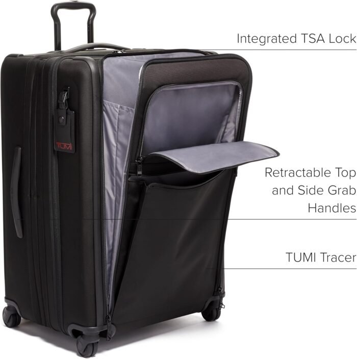 TUMI - Alpha Medium Trip Expandable 4-Wheeled Packing Case - Professional Travel Luggage - TSA Lock Tracer - TUMI Suitcase - Black - Image 4