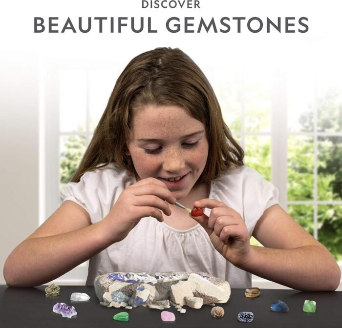 NATIONAL GEOGRAPHIC Mega Gemstone Dig Kit – Dig Up 15 Real Gemstones and Crystals, Science Kit for Kids, Gem Digging Kit, Gift for Girls and Boys, Mining Kit, Rock Collection - Image 5