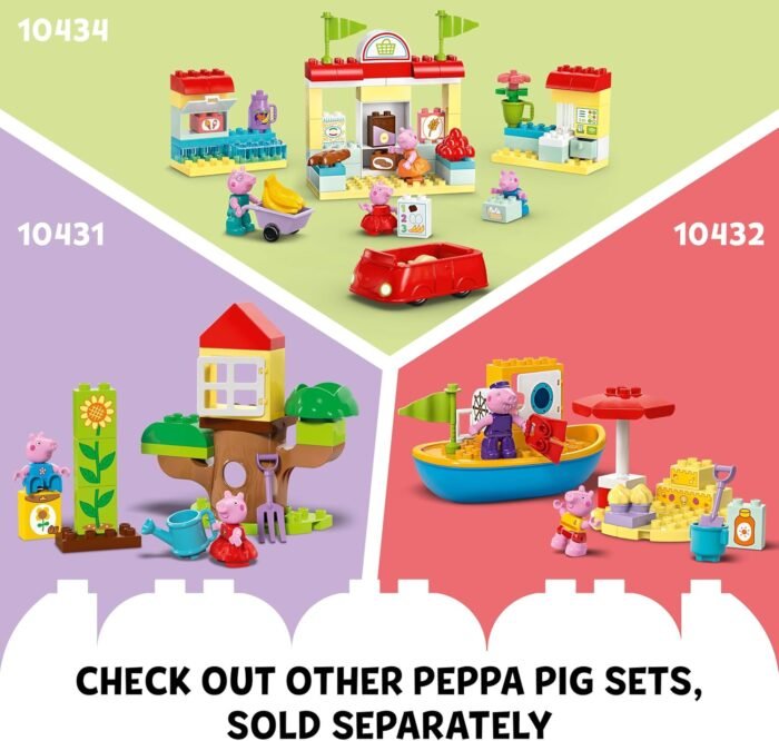 LEGO DUPLO Peppa Pig Birthday House Playset with 3 Animal Figures, Educational Toy for 2 Year Olds, Buildable Dollhouse for Creative Role Play, Peppa Pig Toy for Girls, Boys and Toddlers, 10433 - Image 6