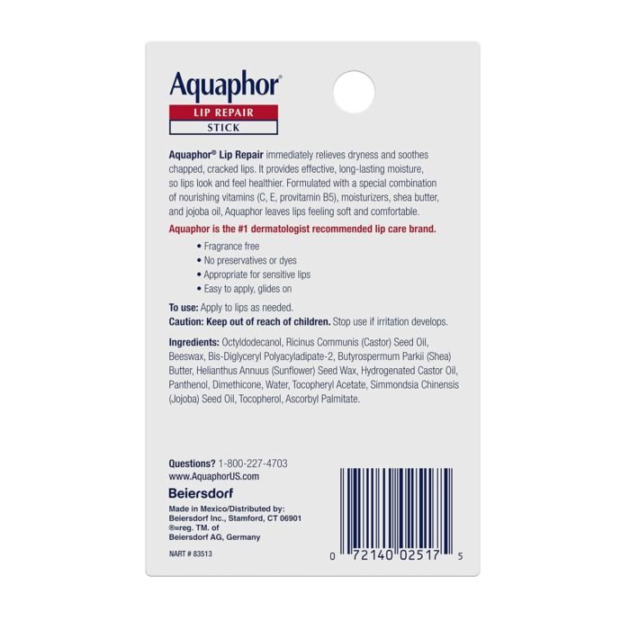 Aquaphor Lip Repair Stick, Lip Protectant, Moisturizing Lip Balm Multipack, 0.17 Oz, 2 Pack - Image 11