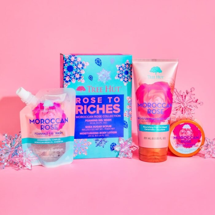 Tree Hut Holiday Rose to Riches Gift Set | Limited Edition | Boost Your Shower Routine | Includes Tree Hut's Signature Shea Sugar Scrub, Foaming Gel Wash, and Moisturizing Body Lotion - Image 3