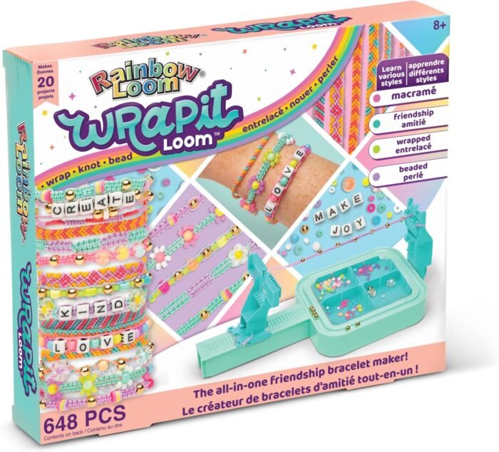 Rainbow Loom: Wrap it Loom Bracelet Maker - DIY Friendship String Bracelet Kit, 600 Beads, 4 Bracelet Styles, Jewelry Crafting Activity, Kids Ages 8+ - Image 6
