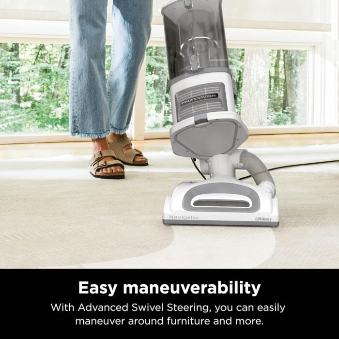 Shark Upright Vacuum, Navigator Lift-Away with Swivel Steering, HEPA Filter, XL Dust Cup, Pet Power, Dusting Brush, and Crevice Tool, Perfect for Pet Hair, White/Silver, NV356E - Image 2