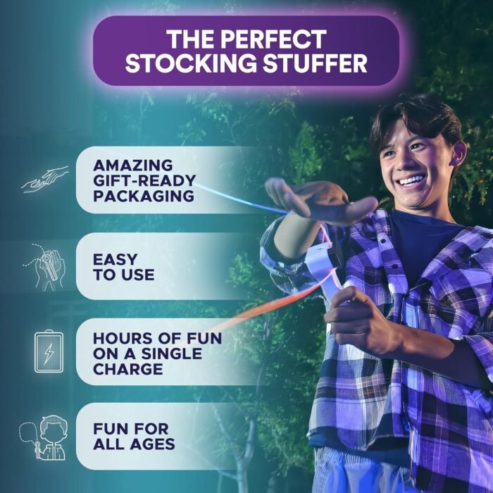 Loop Lasso® Nano - The Original Glow-in-The-Dark String Shooter Toy - Built-in UV Blacklight - Safe Interactive STEM Learning Toy - Viral Stocking Stuffer Gadget - Holiday Family Game Night Fun - Image 4