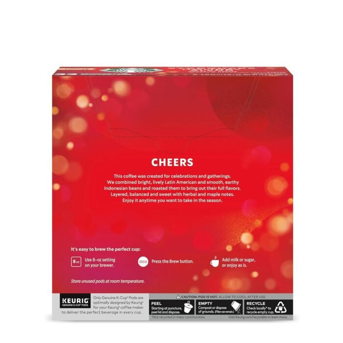 Starbucks K-Cup Coffee Pods, Medium Roast Coffee for Keurig Brewers, Holiday Blend, 100% Arabica, Limited Edition Holiday Coffee, 1 Box (32 Pods) - Image 8