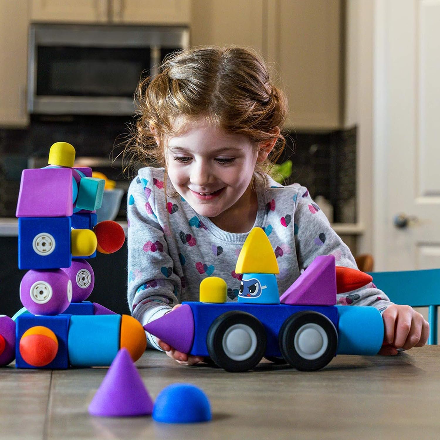 Magnetic Foam Blocks – STEM Preschool Toys for Children, Toddlers, Boys and Girls, The Ultimate Bath Toy – 100 Piece Set with Toy Chest, Bath Building Blocks, Engineering Toys for Kids 3-6 - Image 8