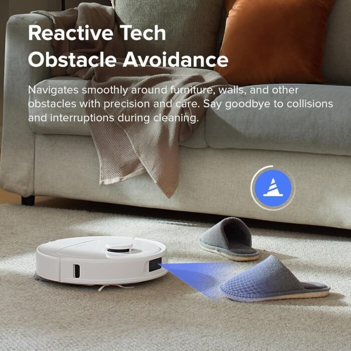roborock Qrevo S Robot Vacuum and Mop, Self-Drying, Auto Mop Washing, 7000Pa Suction, Self-Emptying & Refilling, 10mm Mop Lifting, 200RPM Spinning Mops, Smart Obstacle Avoidance, White - Image 4
