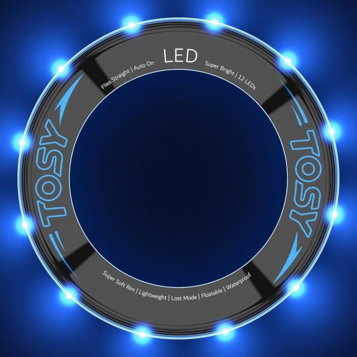 TOSY Flying Ring - 16 Million Color RGB or 12 LEDs, Super Bright, Lost Mode, Auto Light Up, Safe & Soft, Waterproof, Lightweight Frisbee, Birthday, Camping & Outdoor/Indoor Gift Toy for Boy/Girl/Kid - Image 3