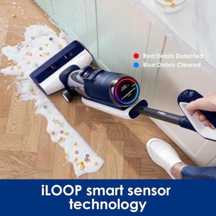 Tineco Floor ONE S5 Smart Cordless Wet Dry Vacuum Cleaner and Mop for Hard Floors, Digital Display, Long Run Time, Great for Sticky Messes and Pet Hair, Space-Saving Design, Blue - Image 3