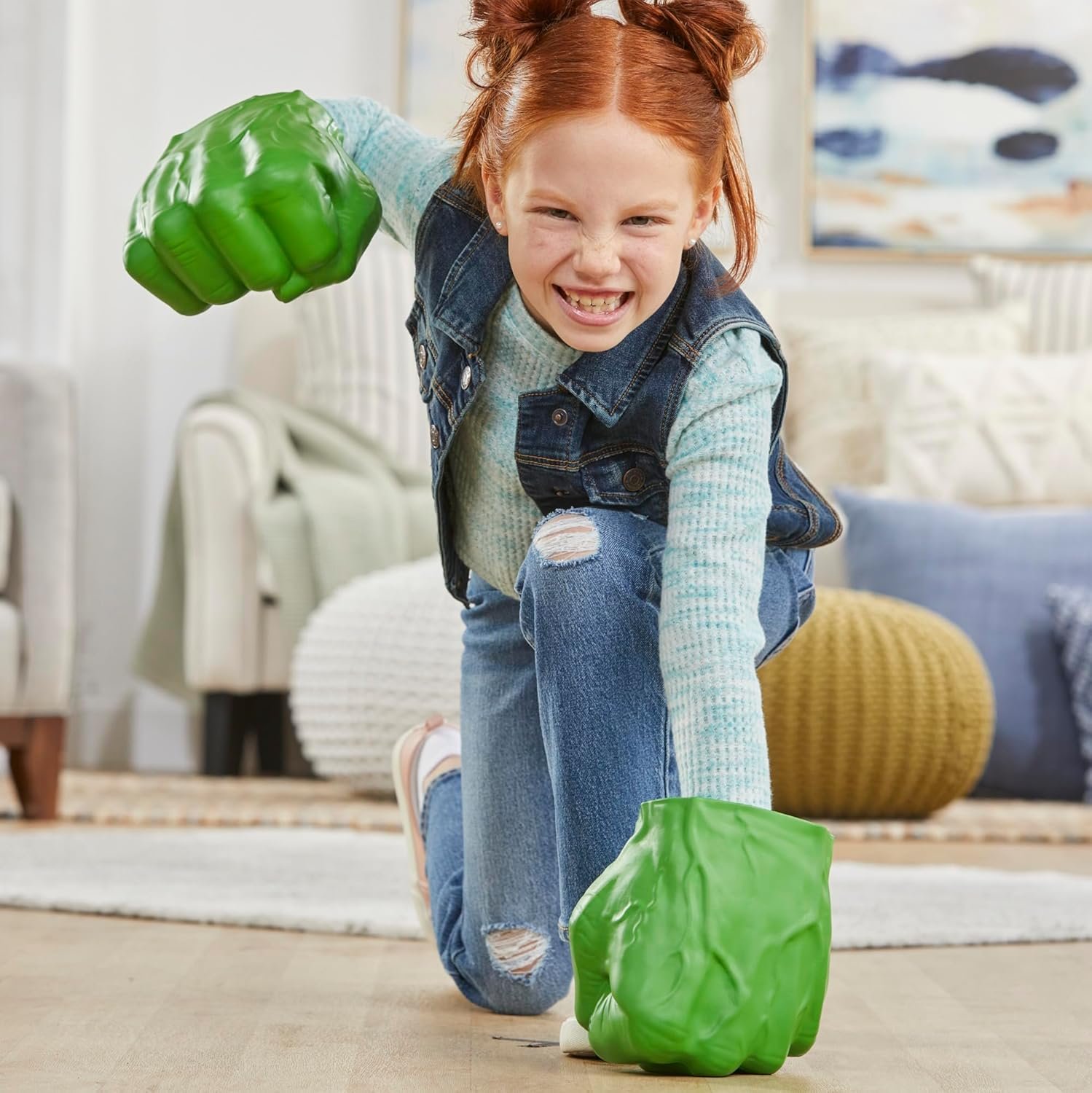 Marvel Hulk Gamma Smash Fists, Soft Foam Role Play Toy, Avengers Super Hero Toys for Kids Ages 5 and Up - Image 7