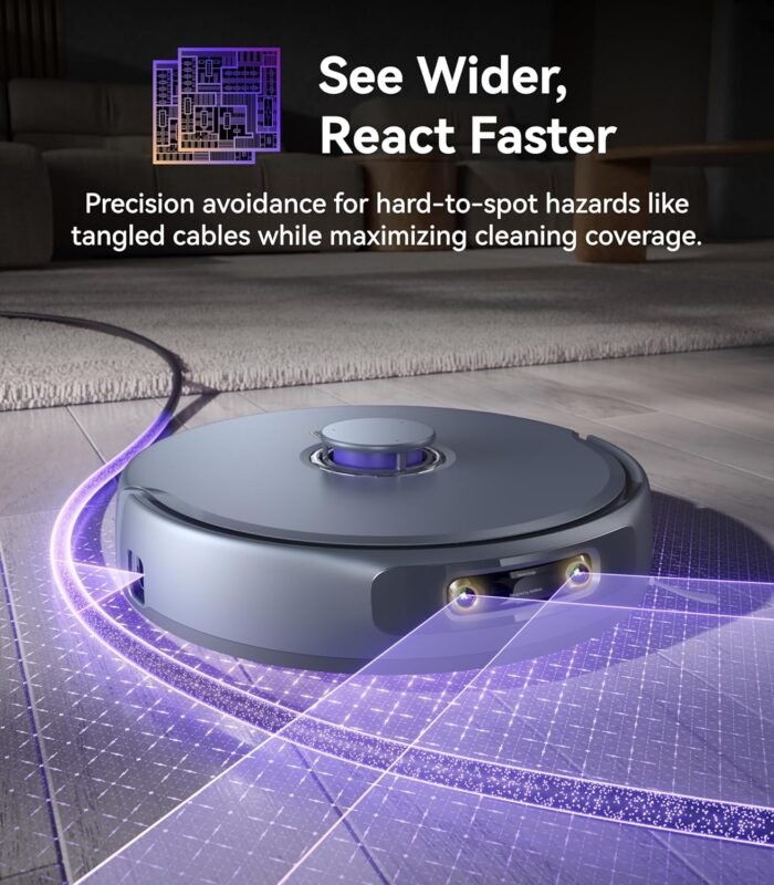 NARWAL Freo Z Ultra Robot Vacuum and Mop Combo, Dual RGB Cameras and Chips, AI Avoidance, 12000Pa Suction, Real-Time Decisions, Adaptive Hot-Water Self Wash & Self Emptying, Pet Hair, Quiet, Grey - Image 2