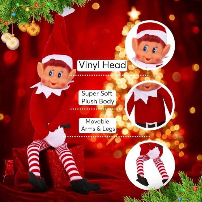 Christmas Elf Behaving Badly Plush Toy | Novelty Long Bendy Naughty Boy Christmas Elves Doll | 12 Inches - Image 4