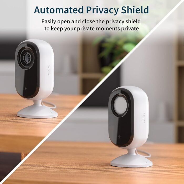 Arlo Essential Security Camera 2K | Indoor Only| 2nd Gen | Baby Monitor & Pet Camera | Wired Automated Privacy Shield, 2-Way Audio, Night Vision, Live Stream, Motion Alerts & Notifications White,1 Cam - Image 3