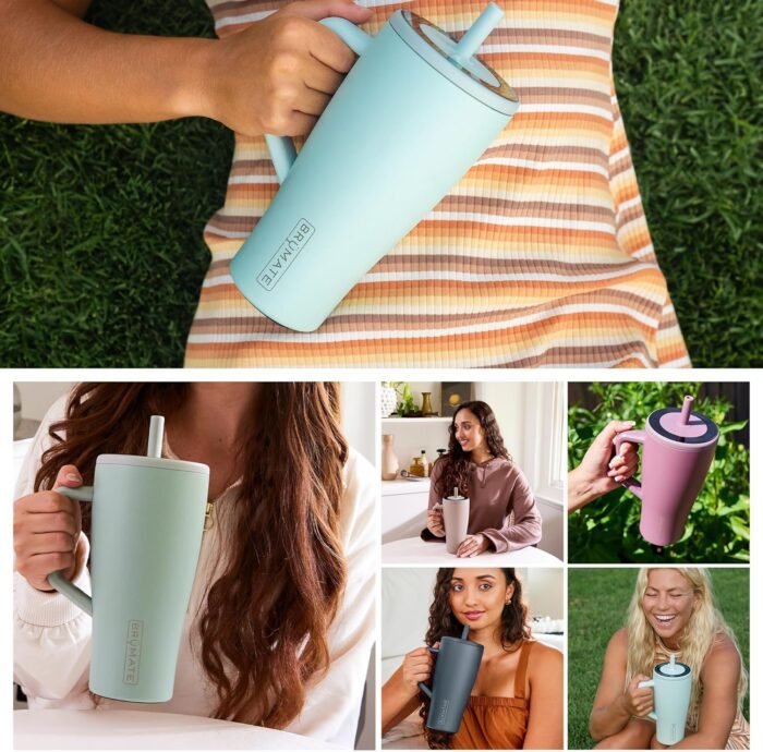 BrüMate Era 40 oz Tumbler with Handle and Straw | 100% Leakproof Insulated Tumbler with Lid and Straw | Made of Stainless Steel | Cup Holder Friendly Base | 40oz (Lilac Dusk) - Image 9