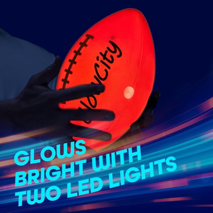 GlowCity Glow in The Dark Football - Light Up LED Ball - Perfect for Evening Play, Camping, and Beach Fun! - Image 7