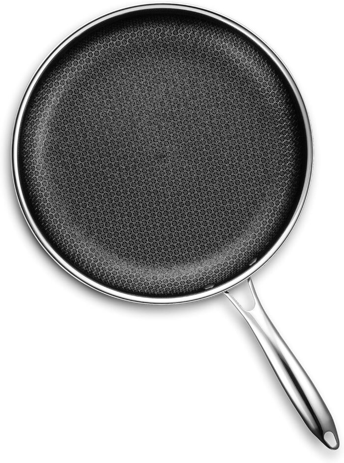 HexClad Hybrid Nonstick Frying Pan, 12-Inch, Stay-Cool Handle, Dishwasher and Oven Safe, Induction Ready, Compatible with All Cooktops - Image 2