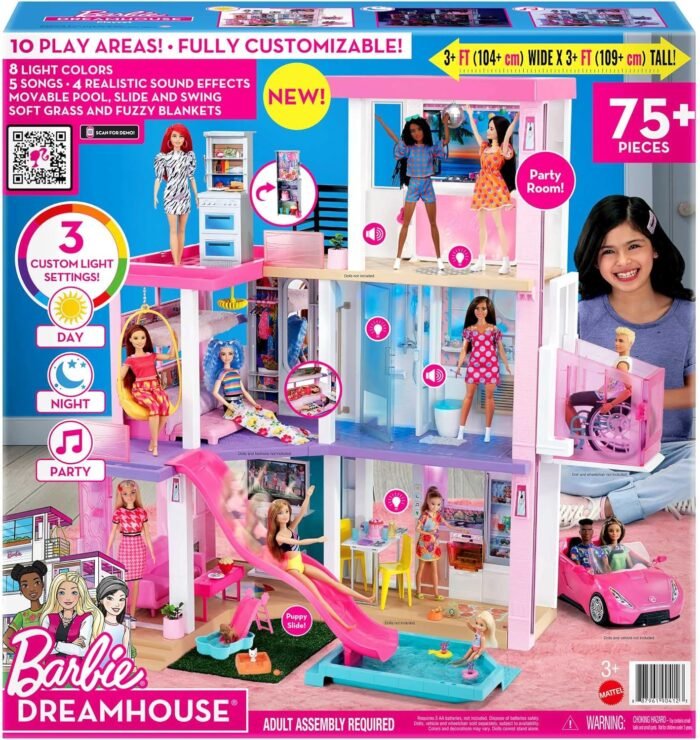 Barbie DreamHouse, Doll House Playset with 75+ Toy Furniture & Accessories, 10 Play Areas, Lights & Sounds, Wheelchair-Accessible Elevator (Amazon Exclusive) - Image 6