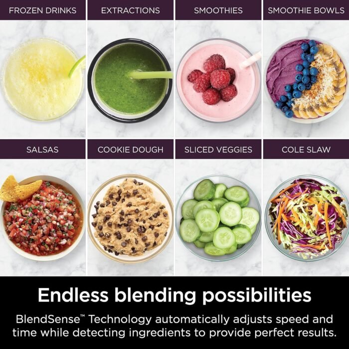 Ninja TB401 Detect Kitchen System Power Blender + Processor Pro, BlendSense Technology, Blender, Chopping & Smoothies, 1800 Peak Watts, 72 oz. Pitcher, 64 oz. Food Processor, 24 oz. To-Go Cup, Black - Image 2