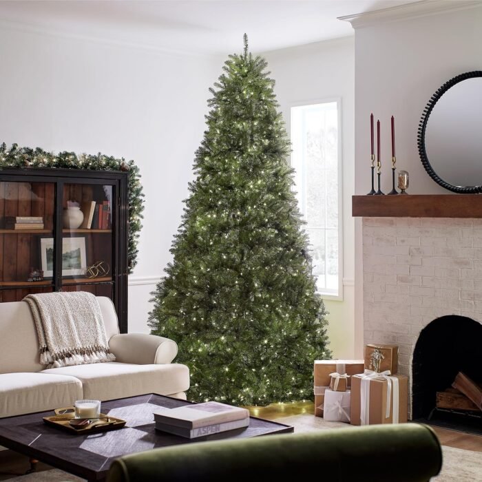 National Tree Company Pre-Lit Artificial Full Christmas Tree, Green, Dunhill Fir, Dual Color LED Lights, Includes Stand, 10 Ft - Image 4