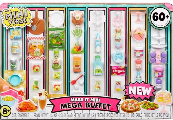 MGA's Miniverse Make It Mini Mega Buffet, Mini Collectibles, DIY, Resin Play, Replica Foods, NOT Edible, Collectors, 8+